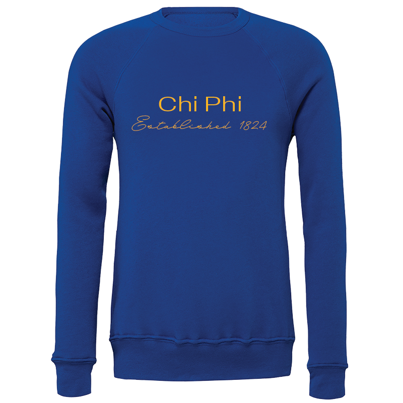 Chi Phi Embroidered Printed Name Crewneck Sweatshirts