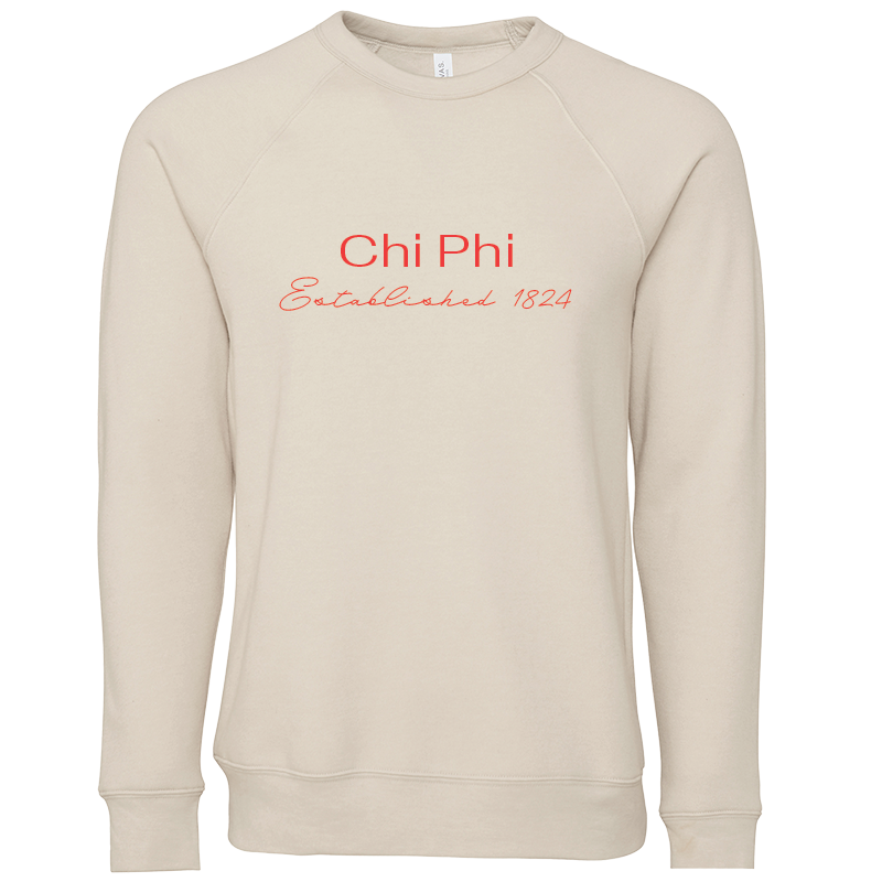 Chi Phi Embroidered Printed Name Crewneck Sweatshirts