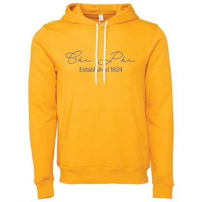 Chi Phi Embroidered Scripted Name Hooded Sweatshirts