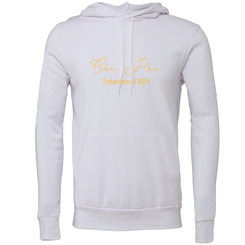 Chi Phi Embroidered Scripted Name Hooded Sweatshirts