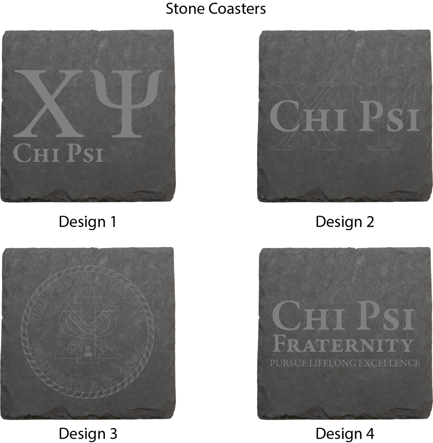 Chi Psi Stone Coasters - 4-Pack