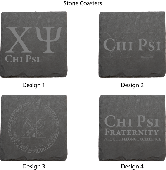 Chi Psi Stone Coasters - 4-Pack