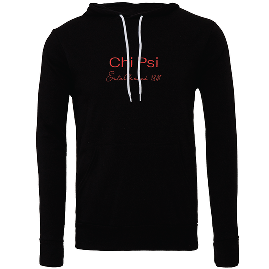 Chi Psi Embroidered Printed Name Hooded Sweatshirts