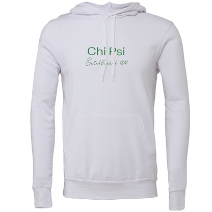 Chi Psi Embroidered Printed Name Hooded Sweatshirts