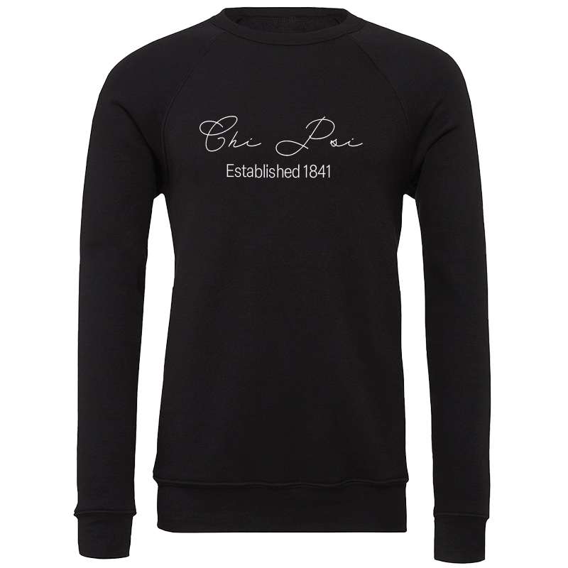 Chi Psi Embroidered Scripted Name Crewneck Sweatshirts