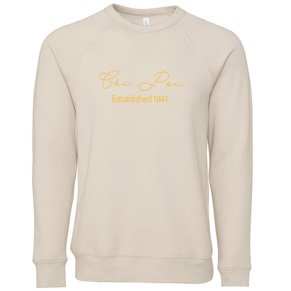 Chi Psi Embroidered Scripted Name Crewneck Sweatshirts