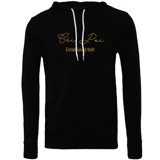 Chi Psi Embroidered Scripted Name Hooded Sweatshirts