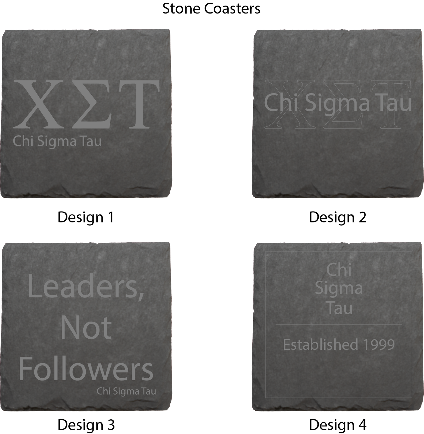 Chi Sigma Tau Stone Coasters - 4-Pack