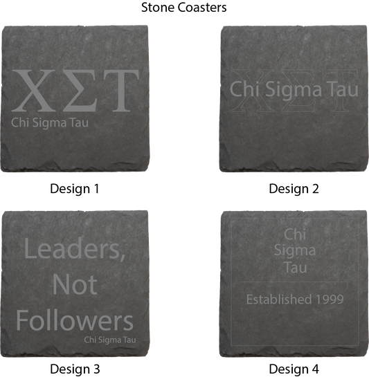 Chi Sigma Tau Stone Coasters - 4-Pack