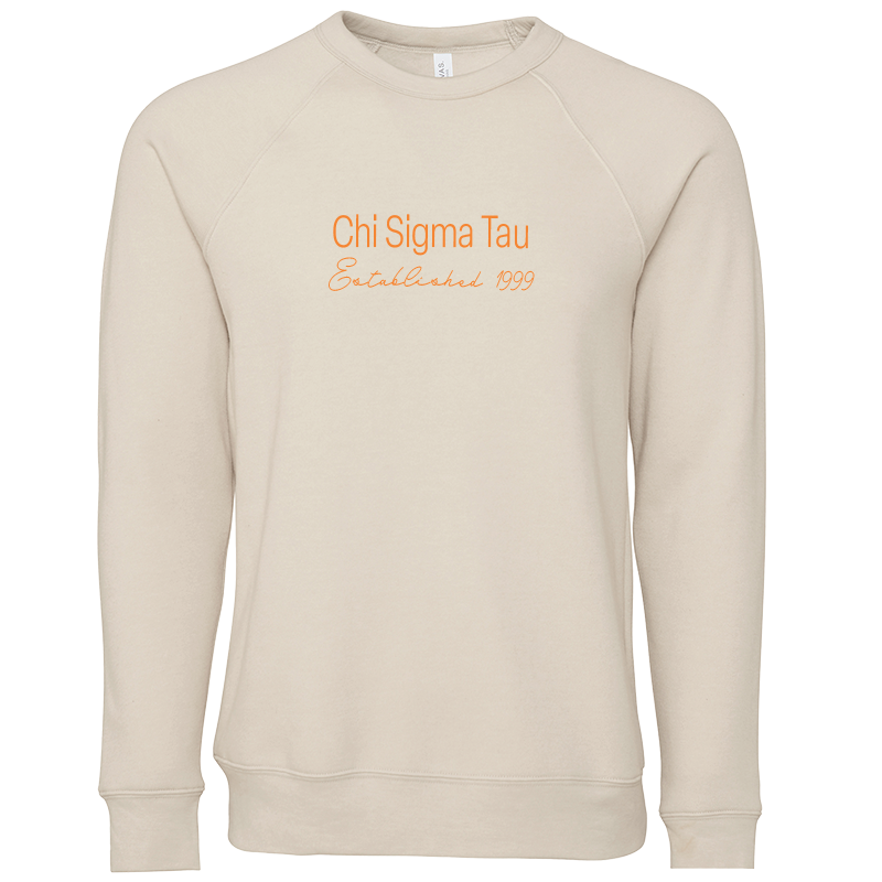 Chi Sigma Tau Embroidered Printed Name Crewneck Sweatshirts