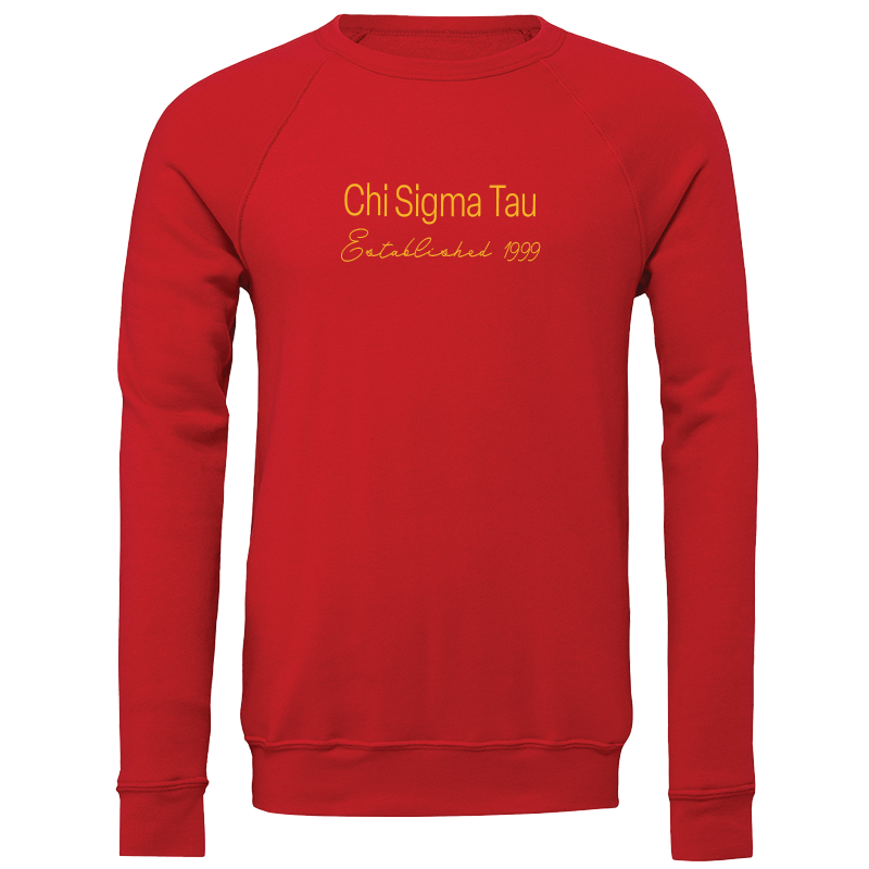 Chi Sigma Tau Embroidered Printed Name Crewneck Sweatshirts