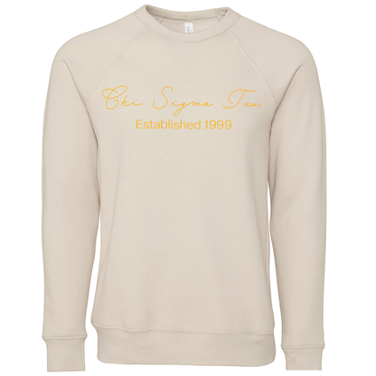 Chi Sigma Tau Embroidered Scripted Name Crewneck Sweatshirts