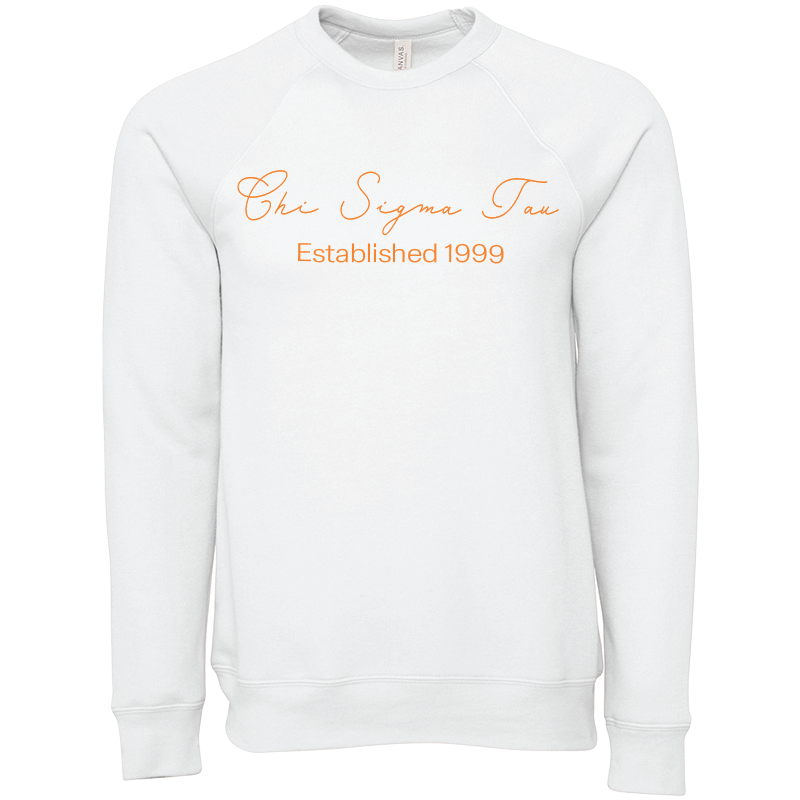 Chi Sigma Tau Embroidered Scripted Name Crewneck Sweatshirts