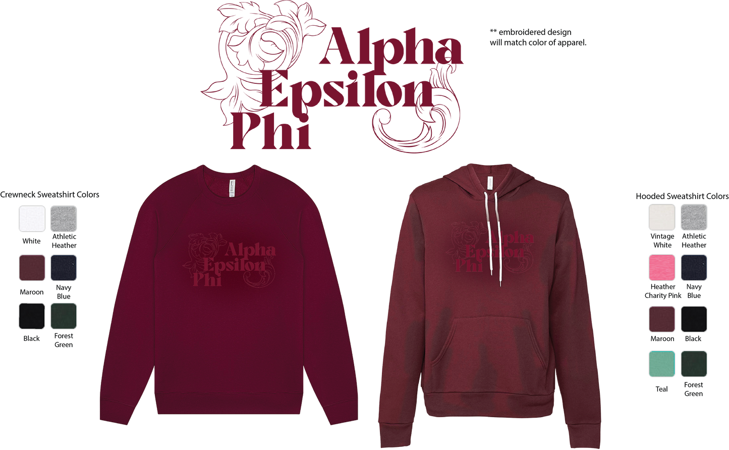 Alpha Epsilon Phi Monochromatic Crewneck