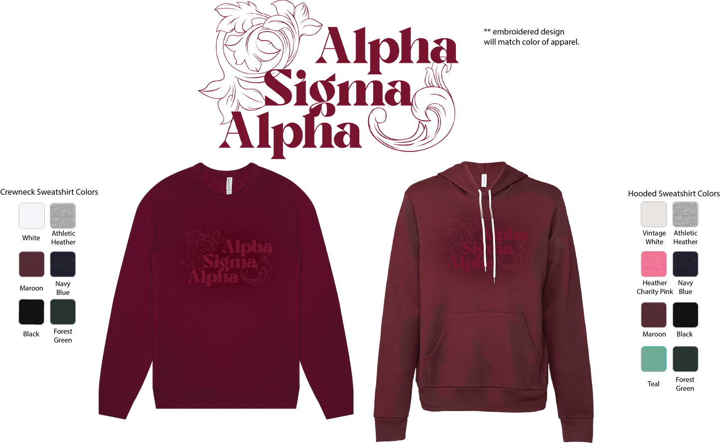Alpha Sigma Alpha Monochromatic Crewneck