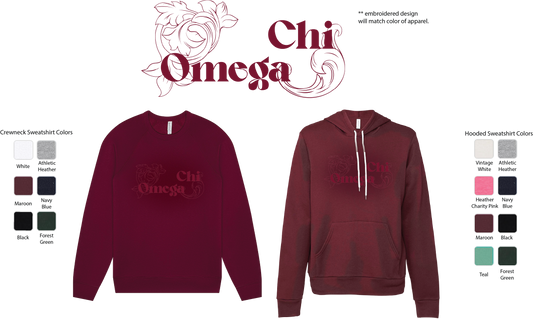 Chi Omega Monochromatic Hoodie