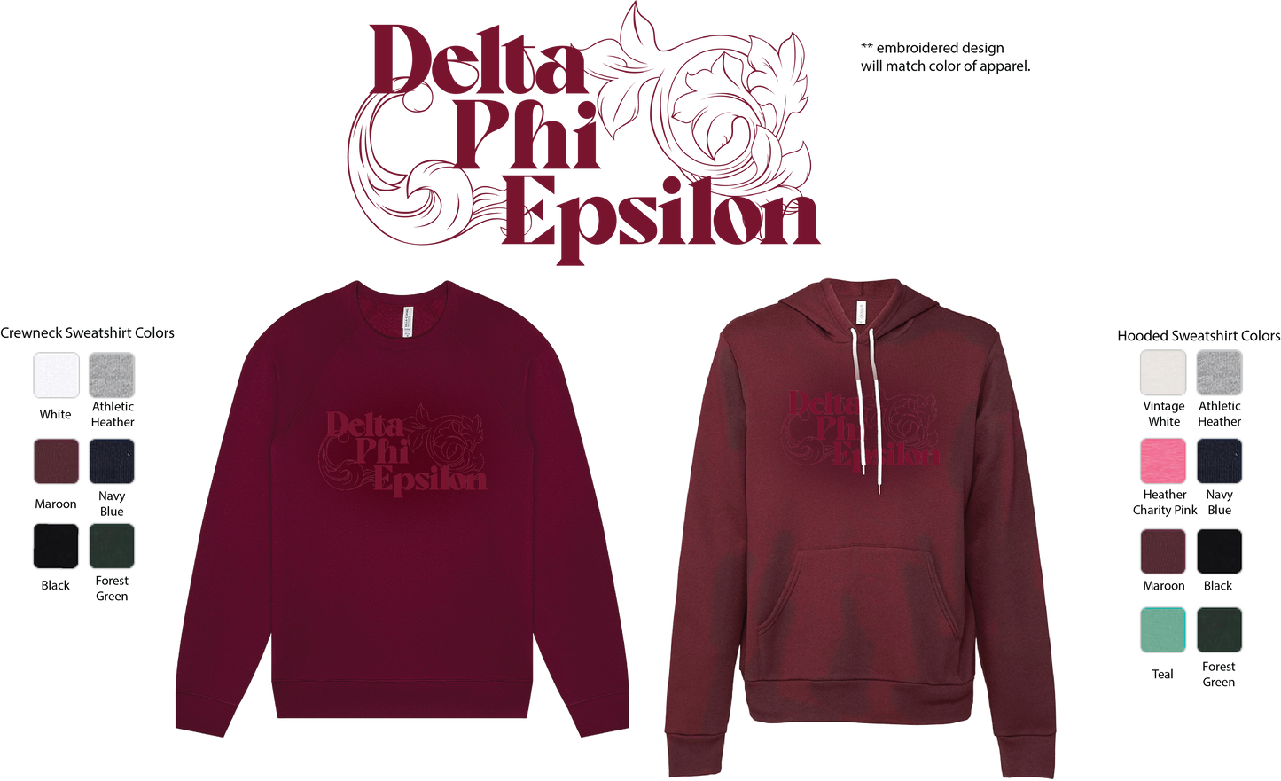 Delta Phi Epsilon Monochromatic Hoodie