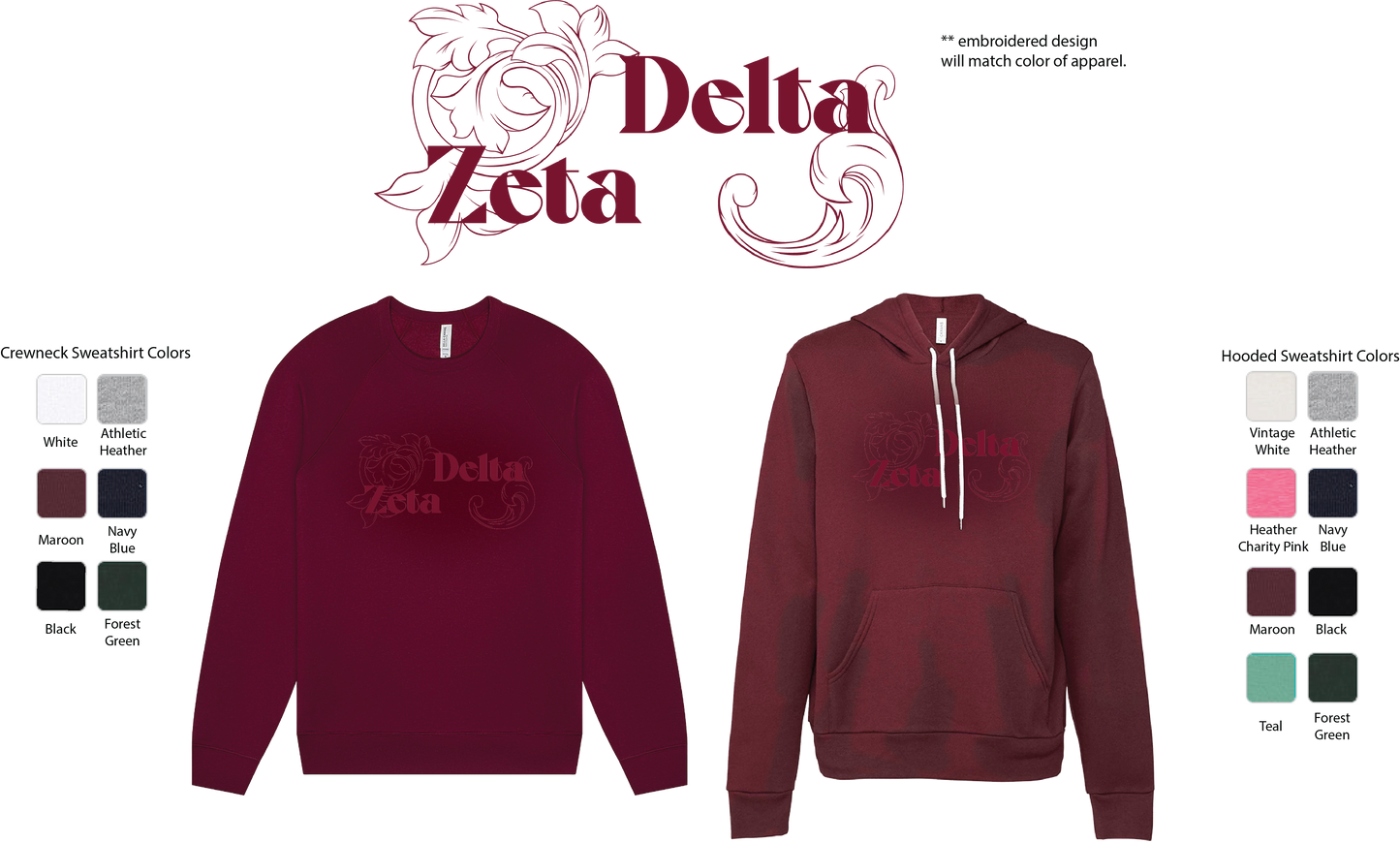Delta Zeta Monochromatic Crewneck