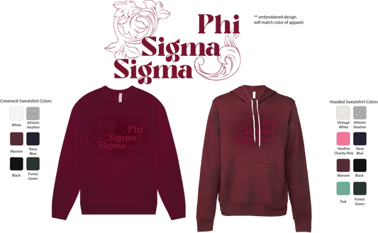 Phi Sigma Sigma Monochromatic Crewneck