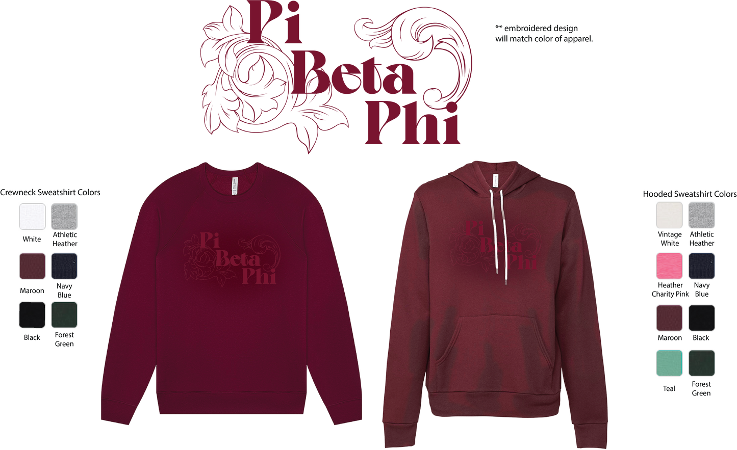 Pi Beta Phi Monochromatic Hoodie