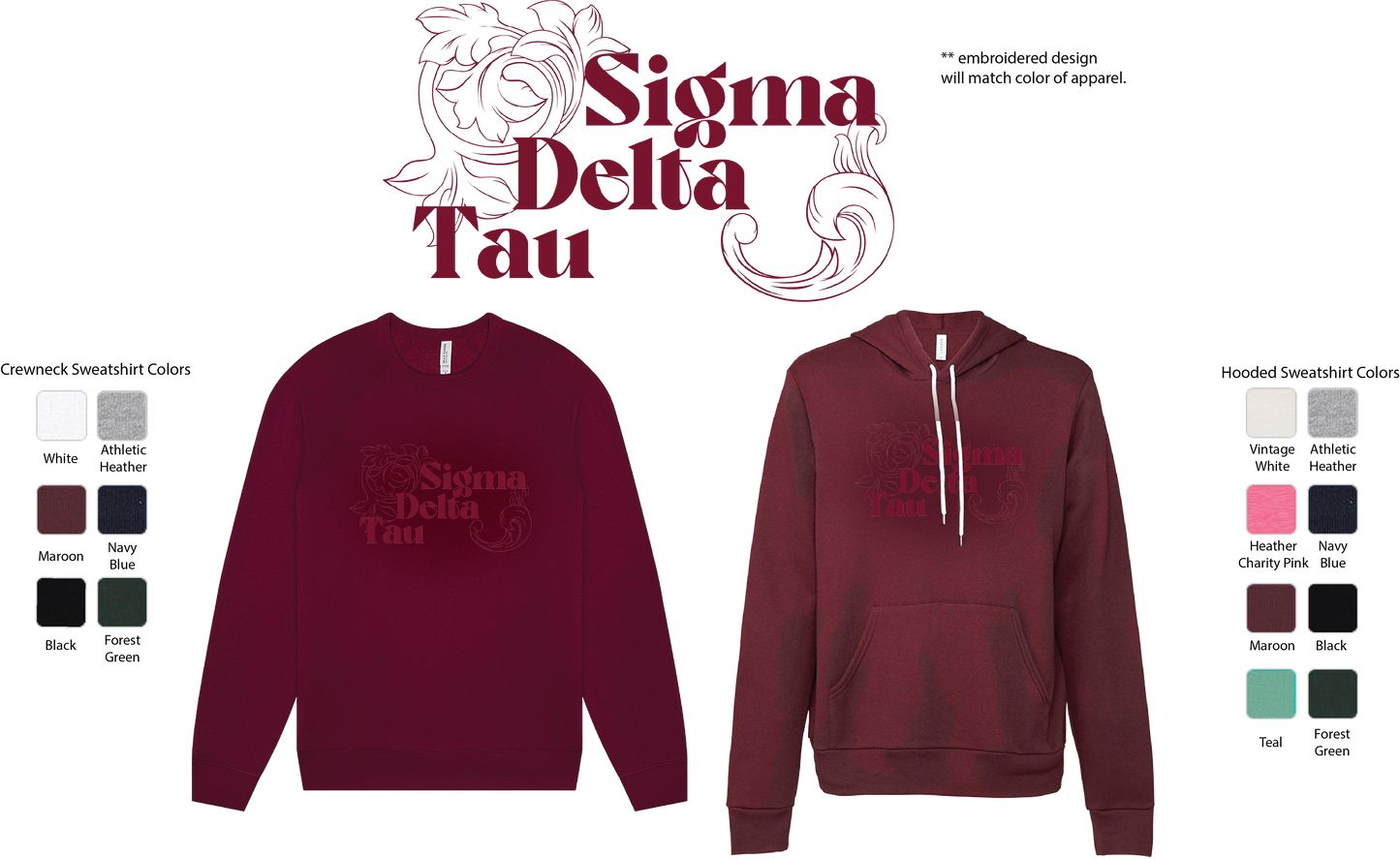 Sigma Delta Tau Monochromatic Hoodie