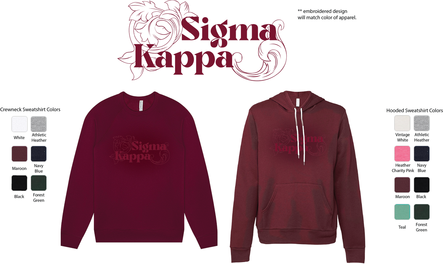Sigma Kappa Monochromatic Crewneck