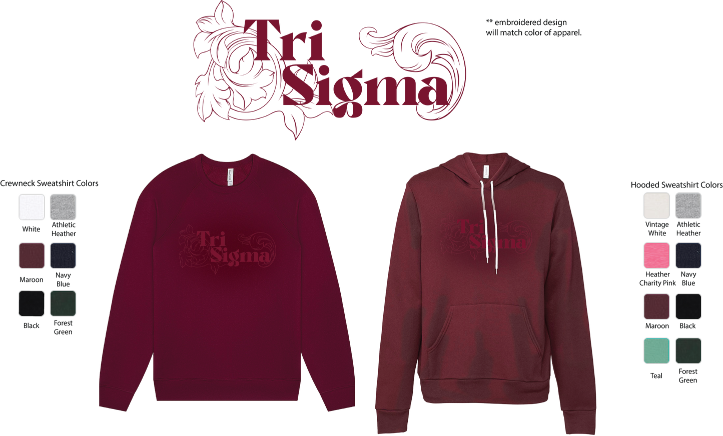 Sigma Sigma Sigma Monochromatic Crewneck