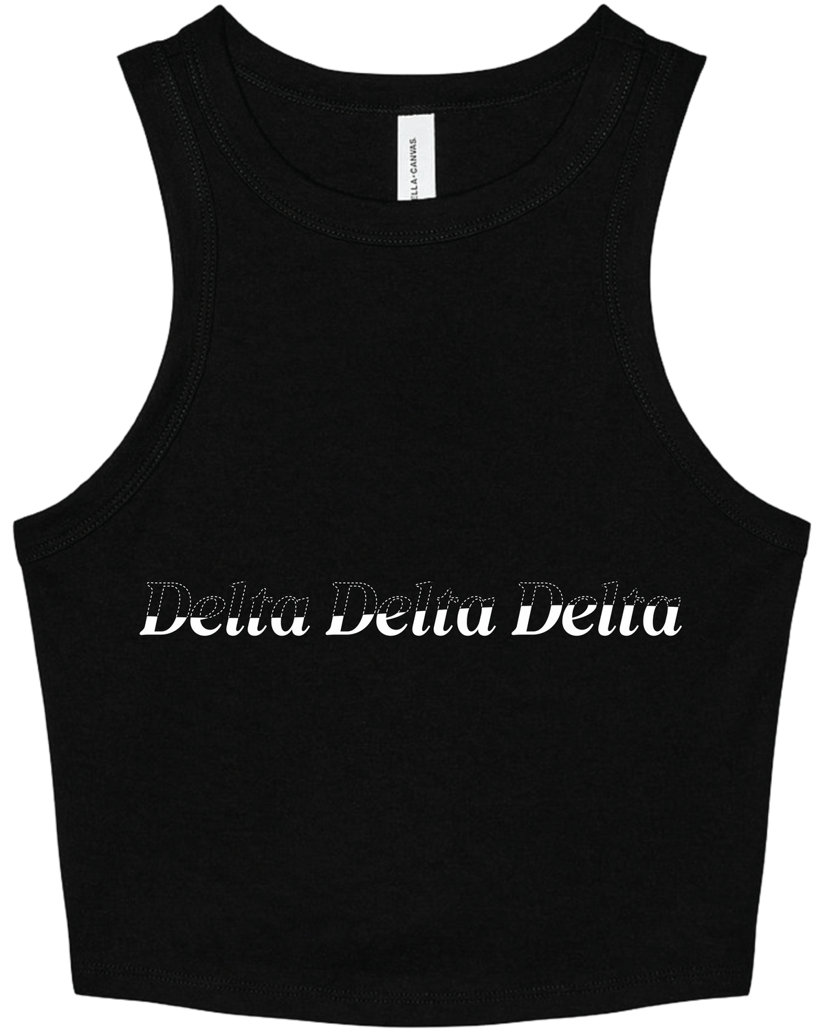 Delta Delta Delta Stitched Outline Cropped Tanks