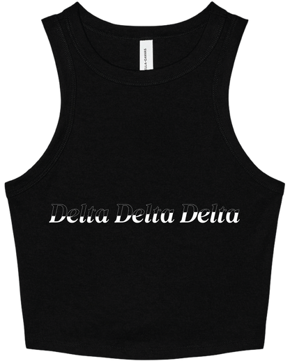 Delta Delta Delta Stitched Outline Cropped Tanks