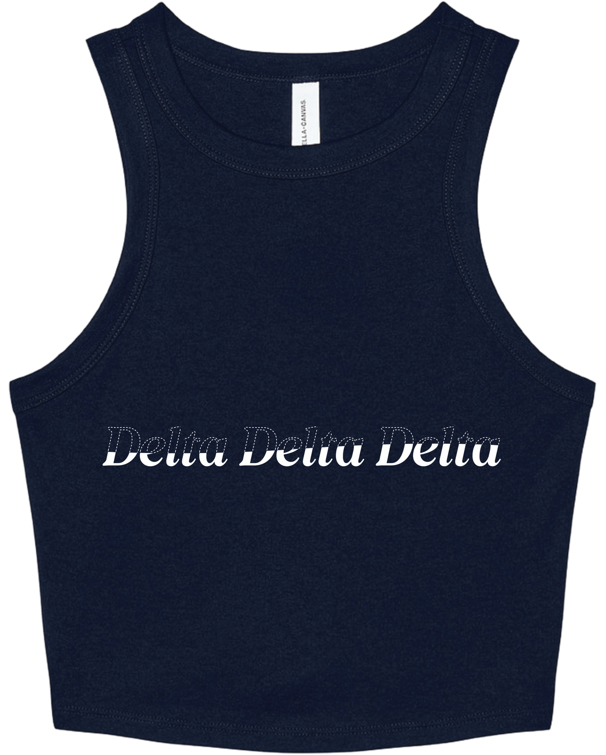 Delta Delta Delta Stitched Outline Cropped Tanks
