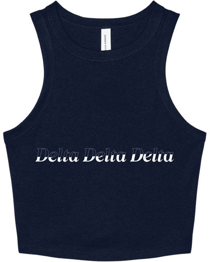 Delta Delta Delta Stitched Outline Cropped Tanks