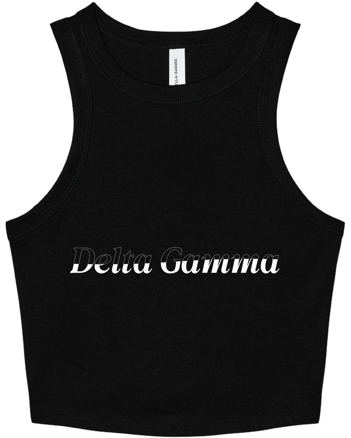 Delta Gamma Stitched Outline Cropped Tanks