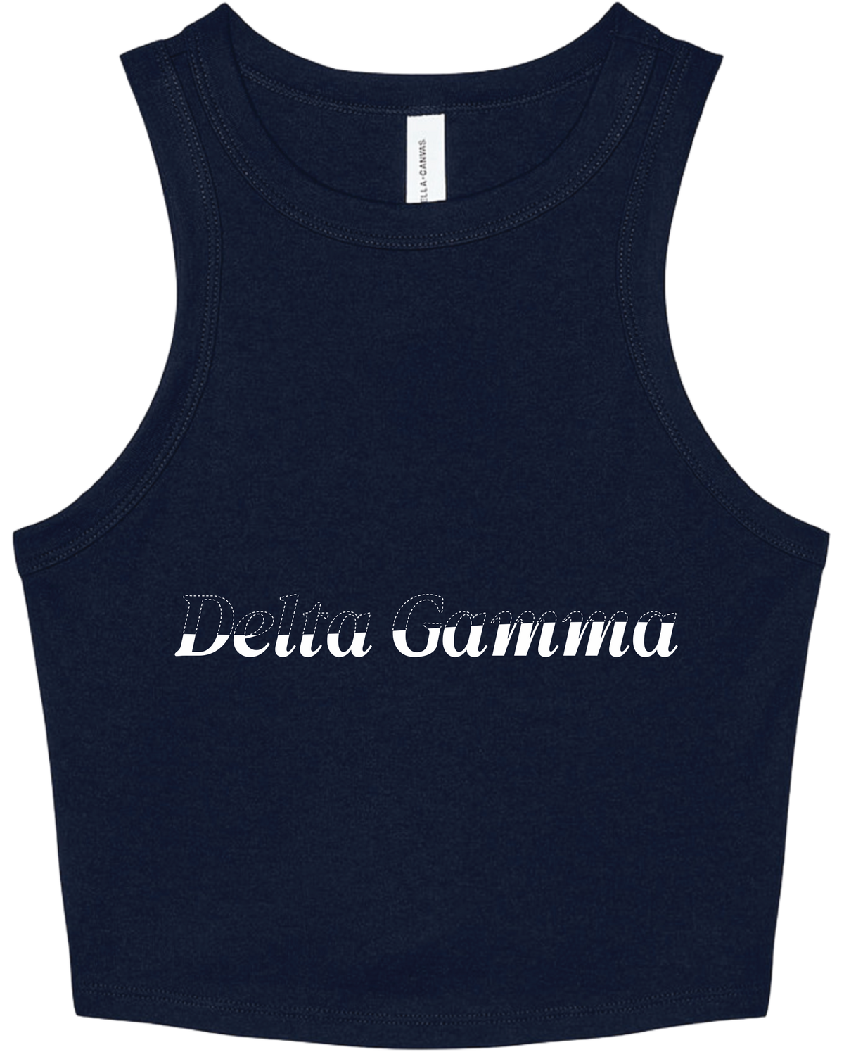 Delta Gamma Stitched Outline Cropped Tanks