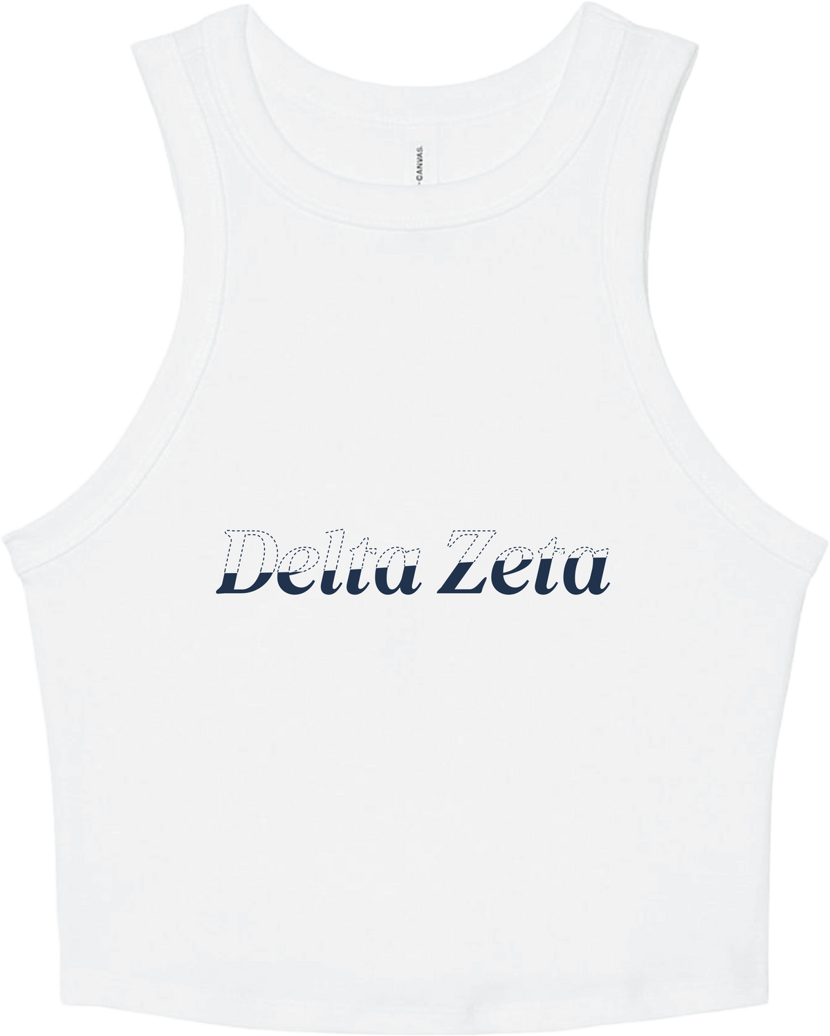 Delta Zeta Stitched Outline Cropped Tanks