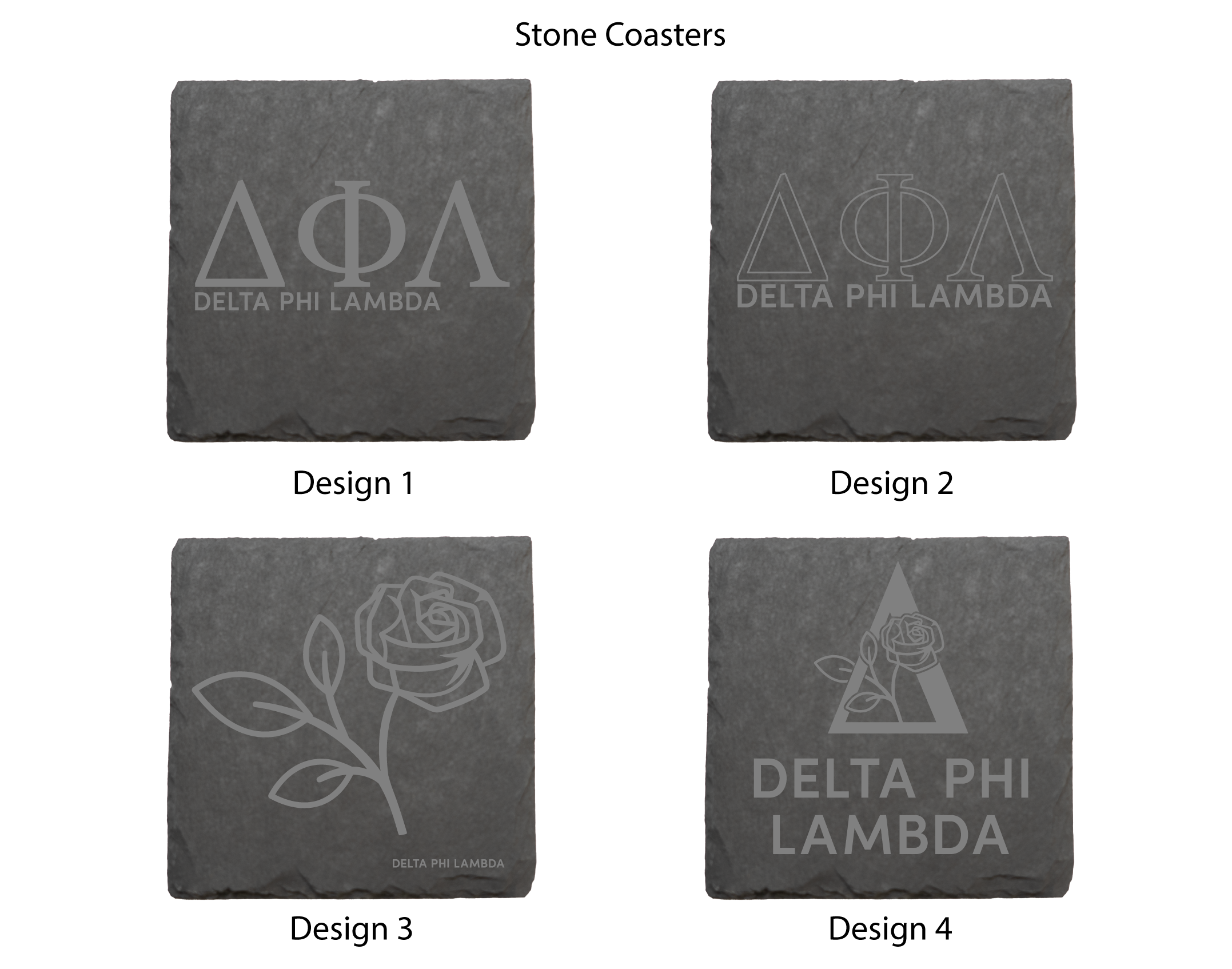 Delta Phi Lambda Stone Coasters - 4-Pack