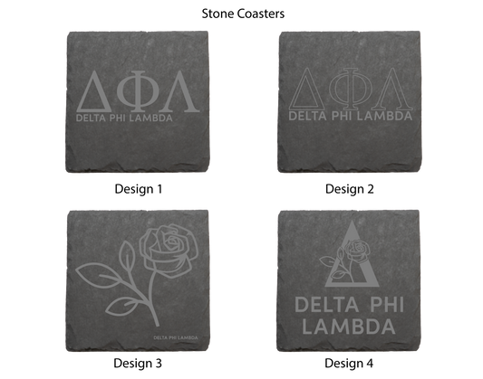 Delta Phi Lambda Stone Coasters - 4-Pack