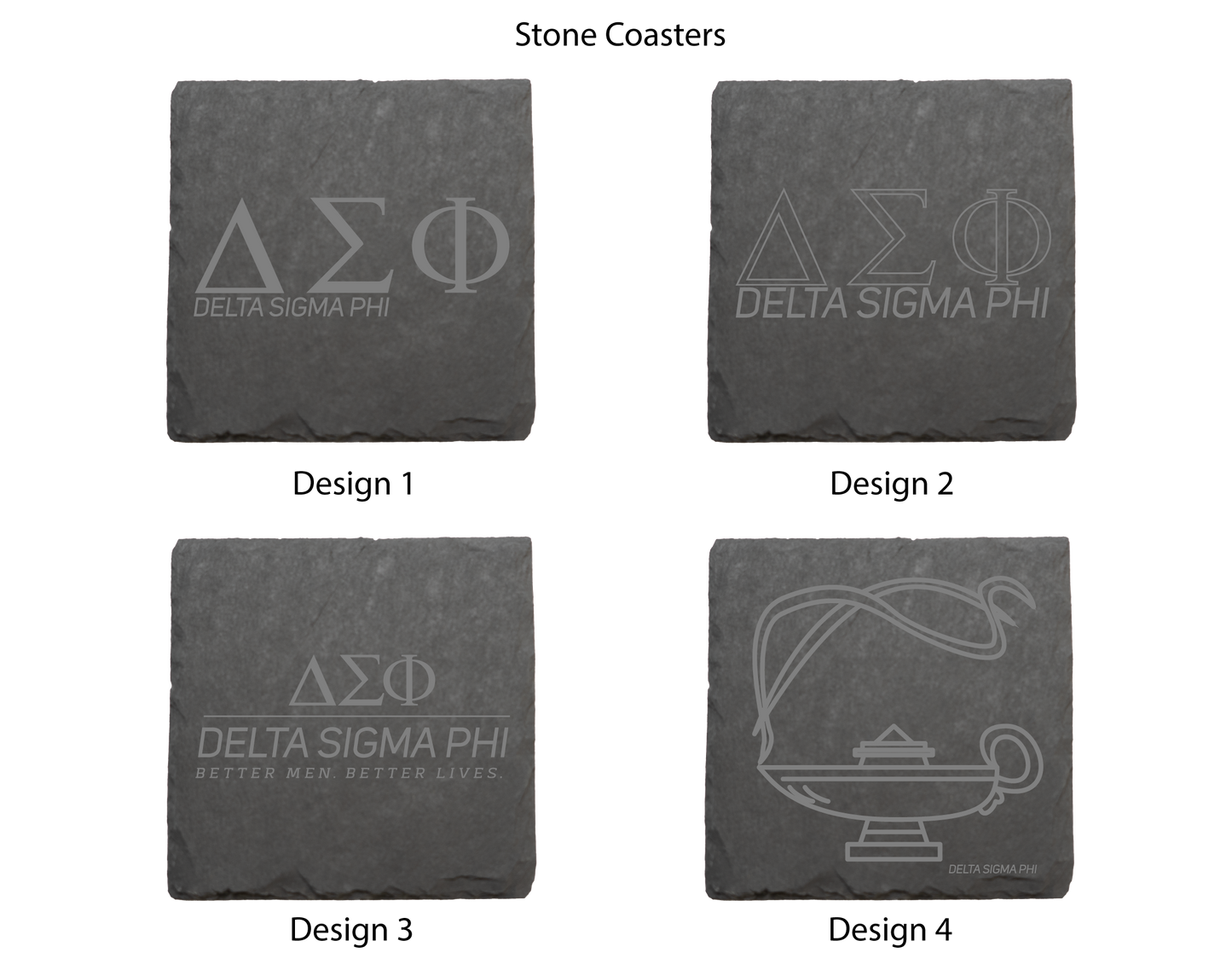 Delta Sigma Phi Stone Coasters - 4-Pack