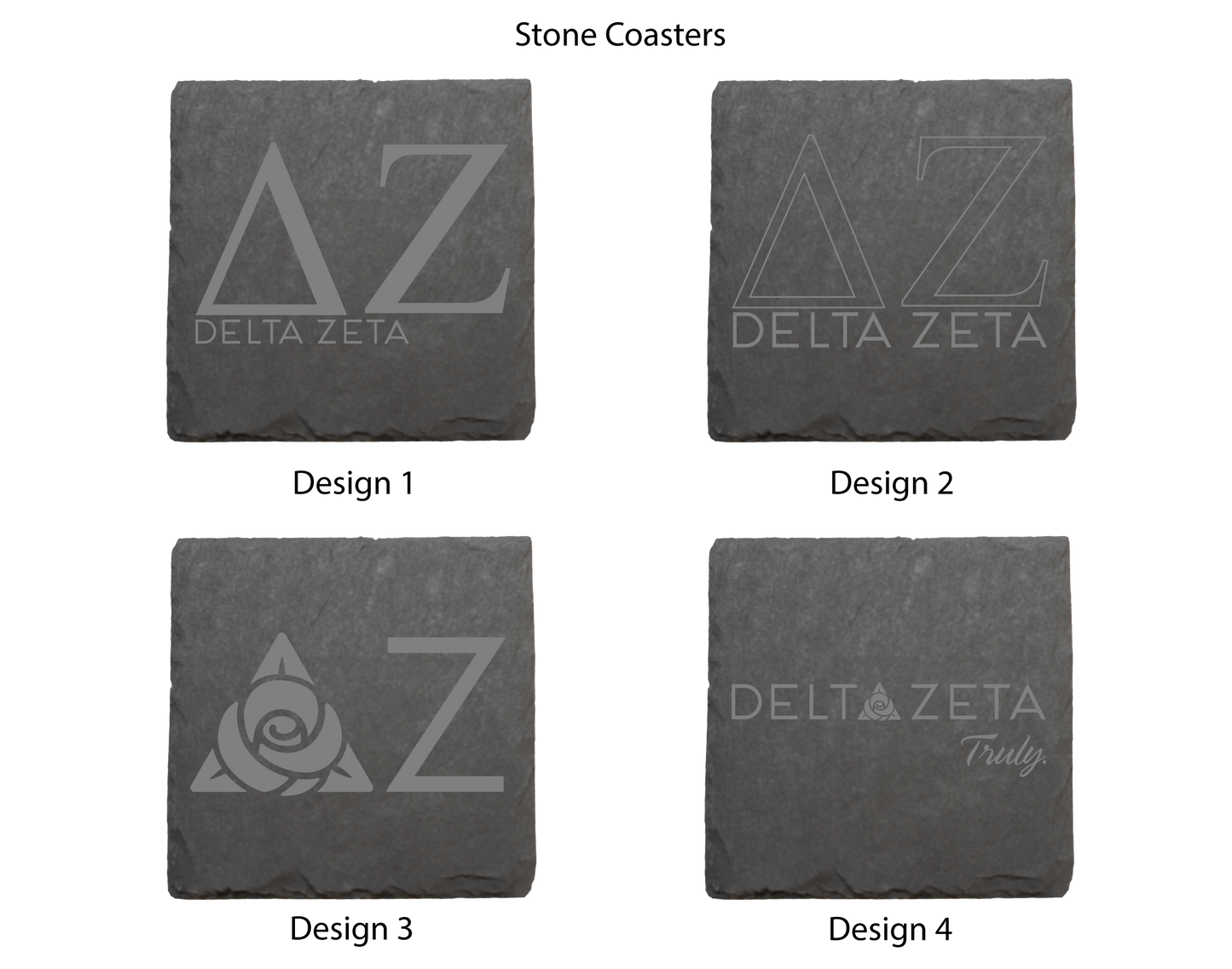 Delta Zeta Stone Coasters - 4-Pack