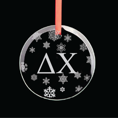 Delta Chi Round Multi-Snowflake Ornament