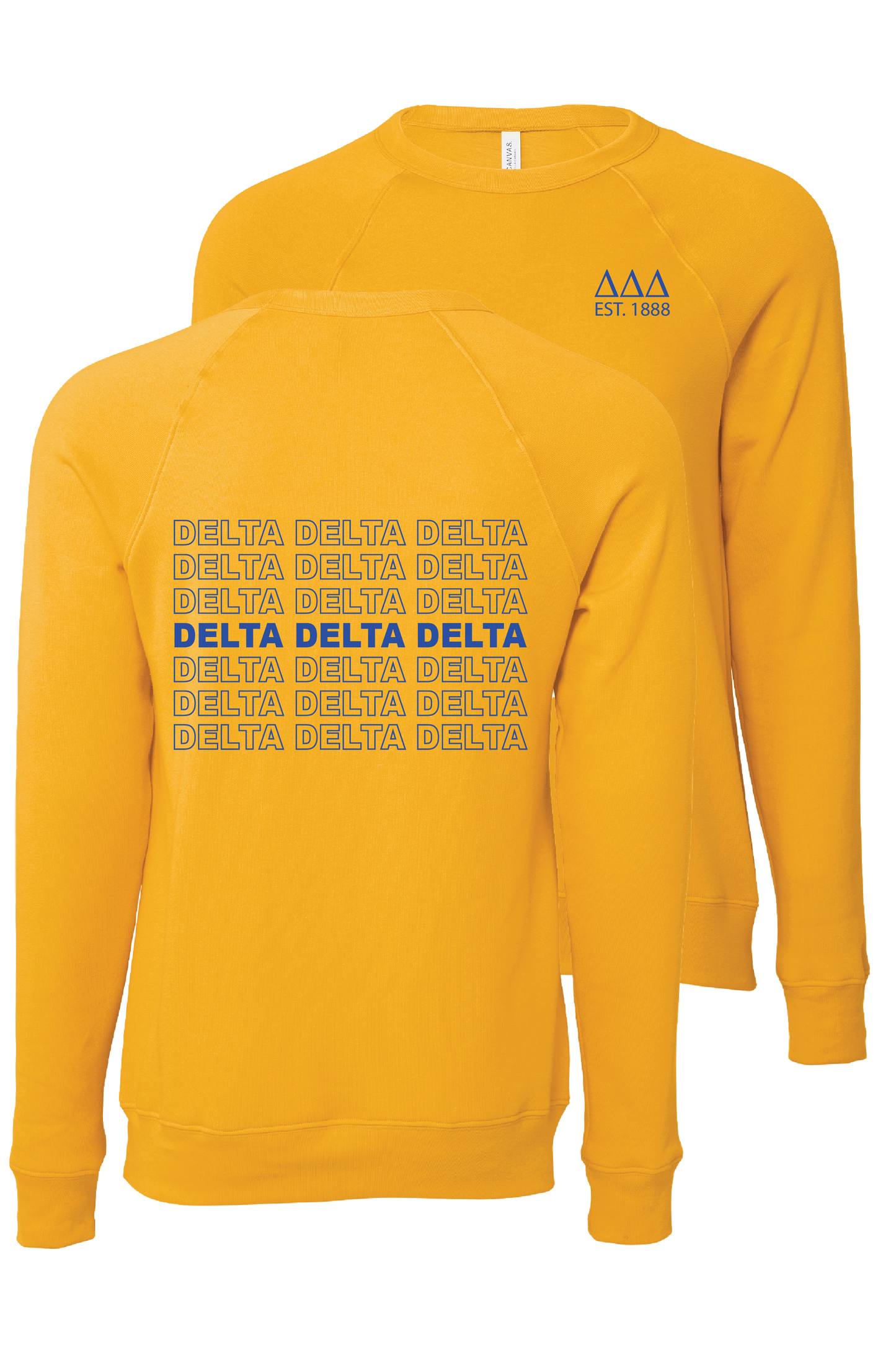 Delta Delta Delta Repeating Name Crewneck Sweatshirts