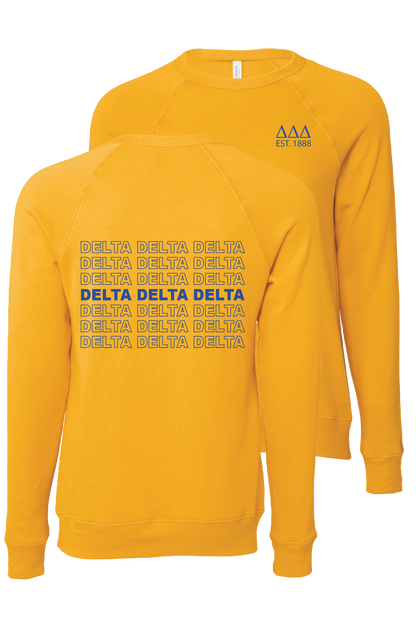 Delta Delta Delta Repeating Name Crewneck Sweatshirts