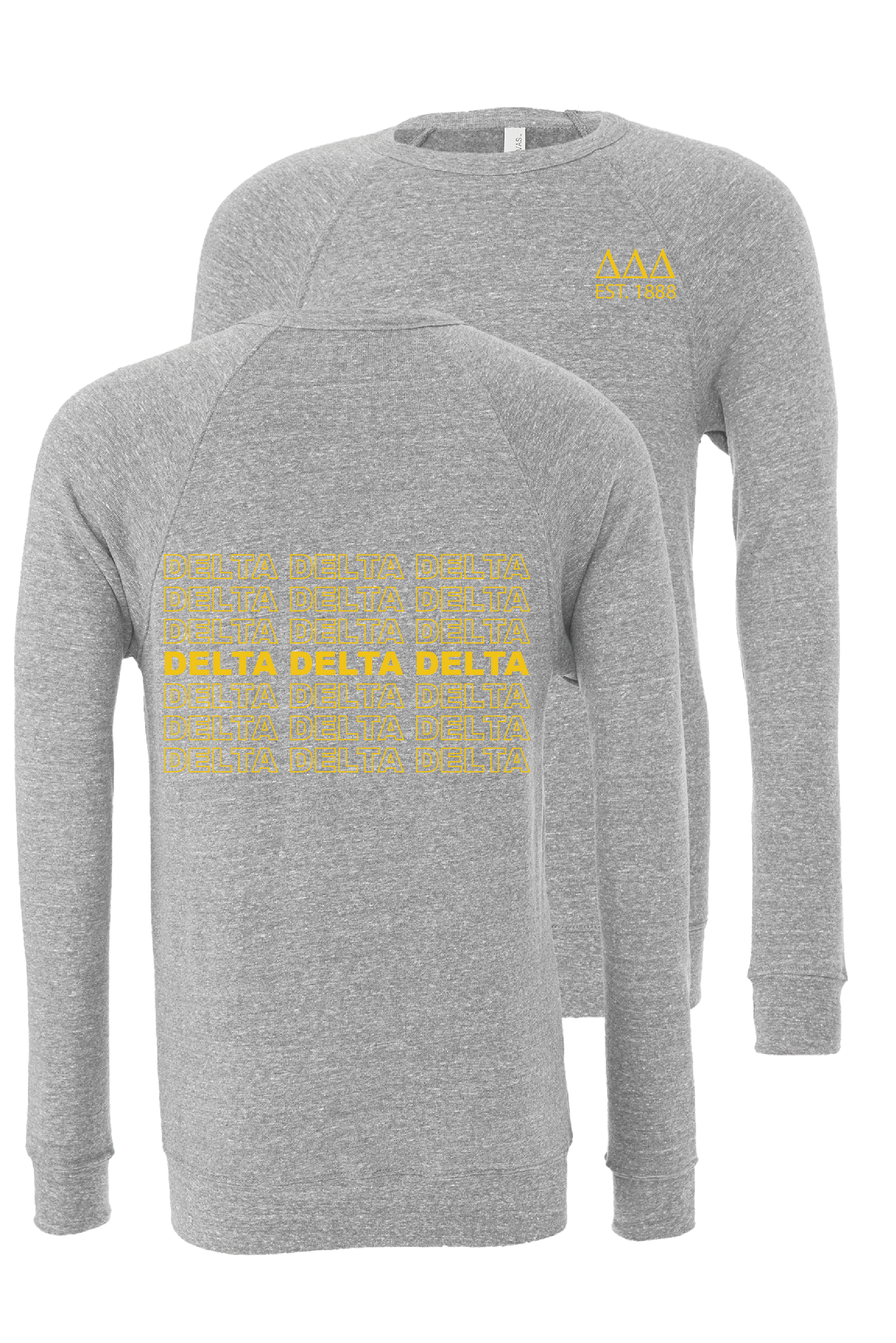 Delta Delta Delta Repeating Name Crewneck Sweatshirts