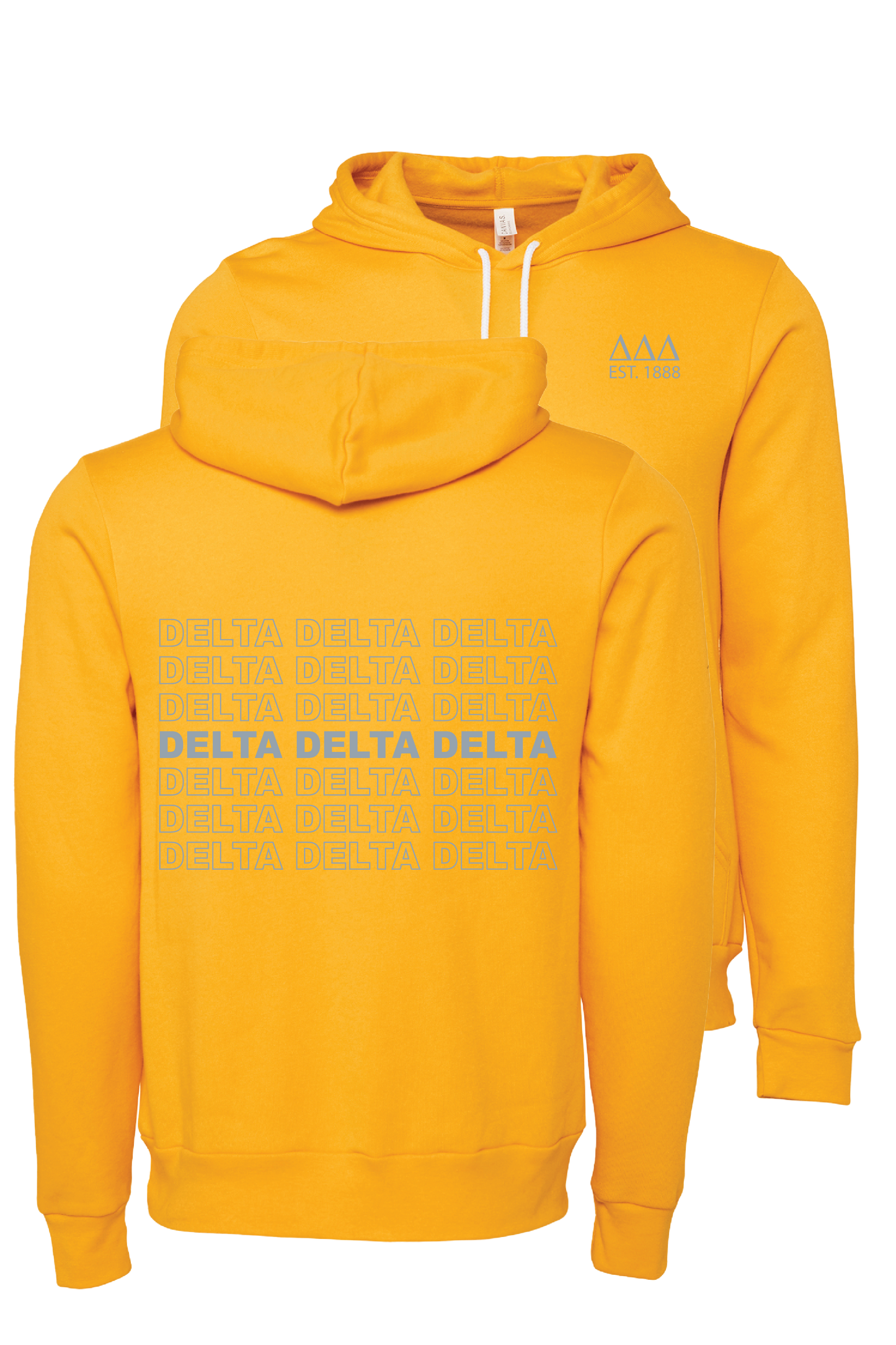 Delta Delta Delta Repeating Name Hooded Sweatshirts