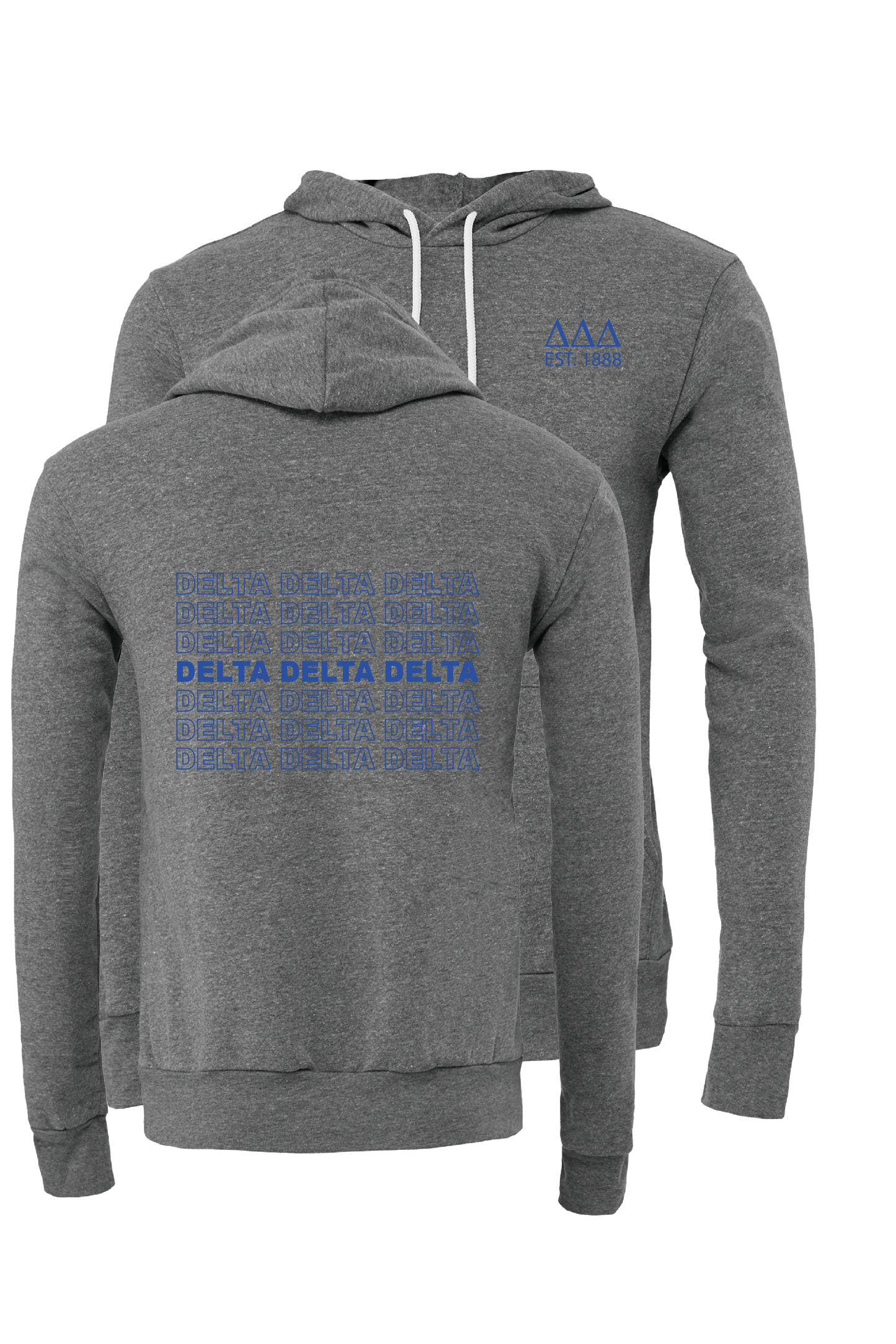 Delta Delta Delta Repeating Name Hooded Sweatshirts