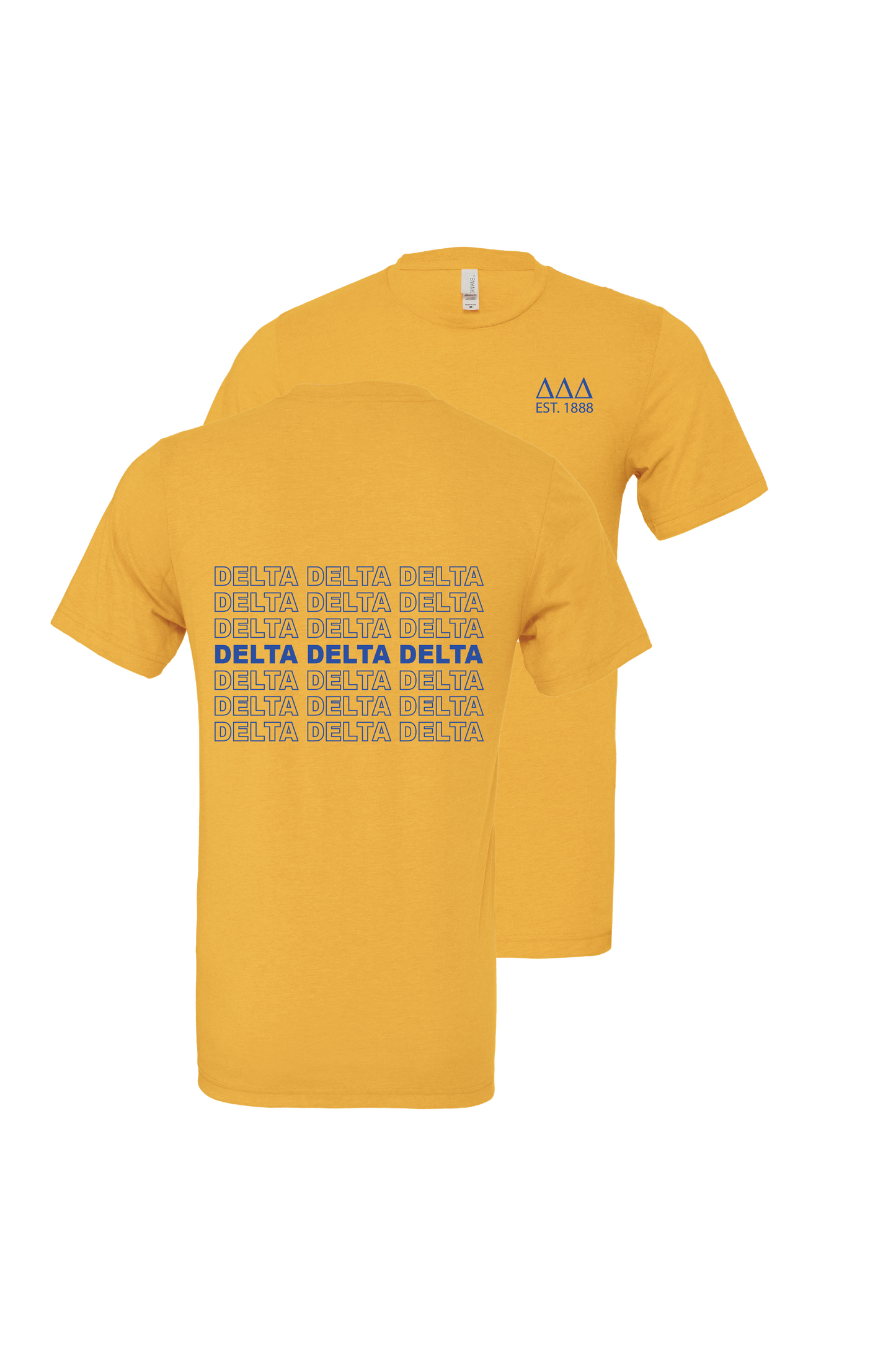Delta Delta Delta Repeating Name Short Sleeve T-Shirts
