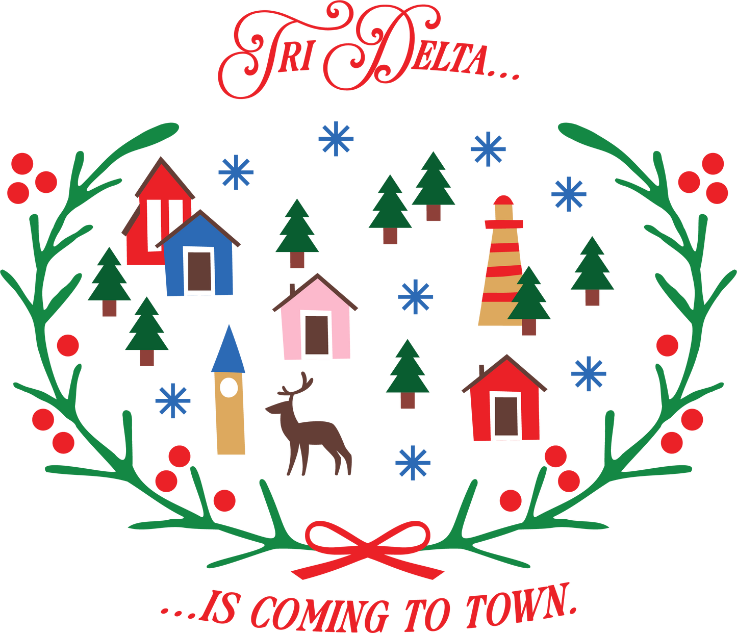 Delta Delta Delta Christmas Village Crewneck