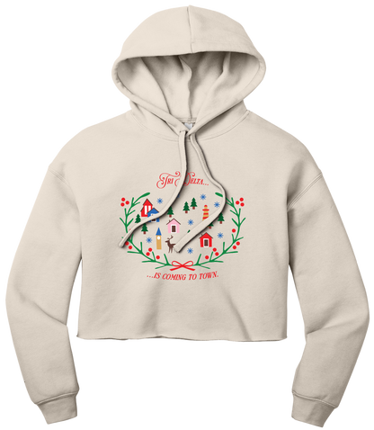 Delta Delta Delta Christmas Village Cropped Hoodie