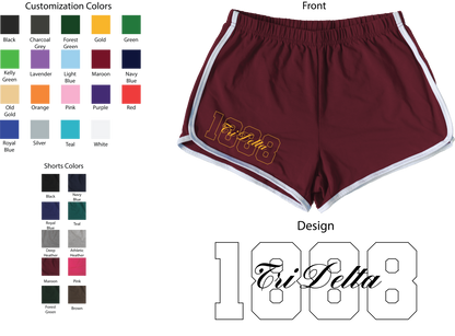 Delta Delta Delta Year and Name Women's Shorts