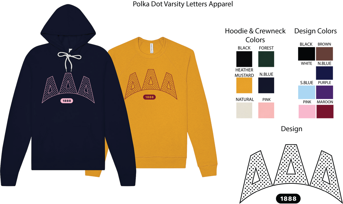 Delta Delta Delta Varsity Polka Dot Hoodie