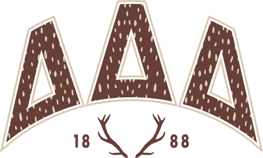 Delta Delta Delta Fawn Print Varsity Crewneck